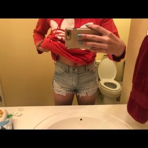 vintage high rise denim shorts